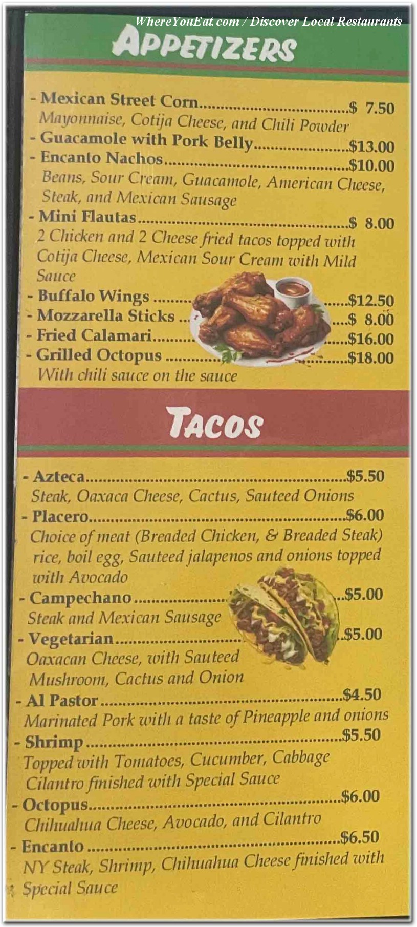 menu
