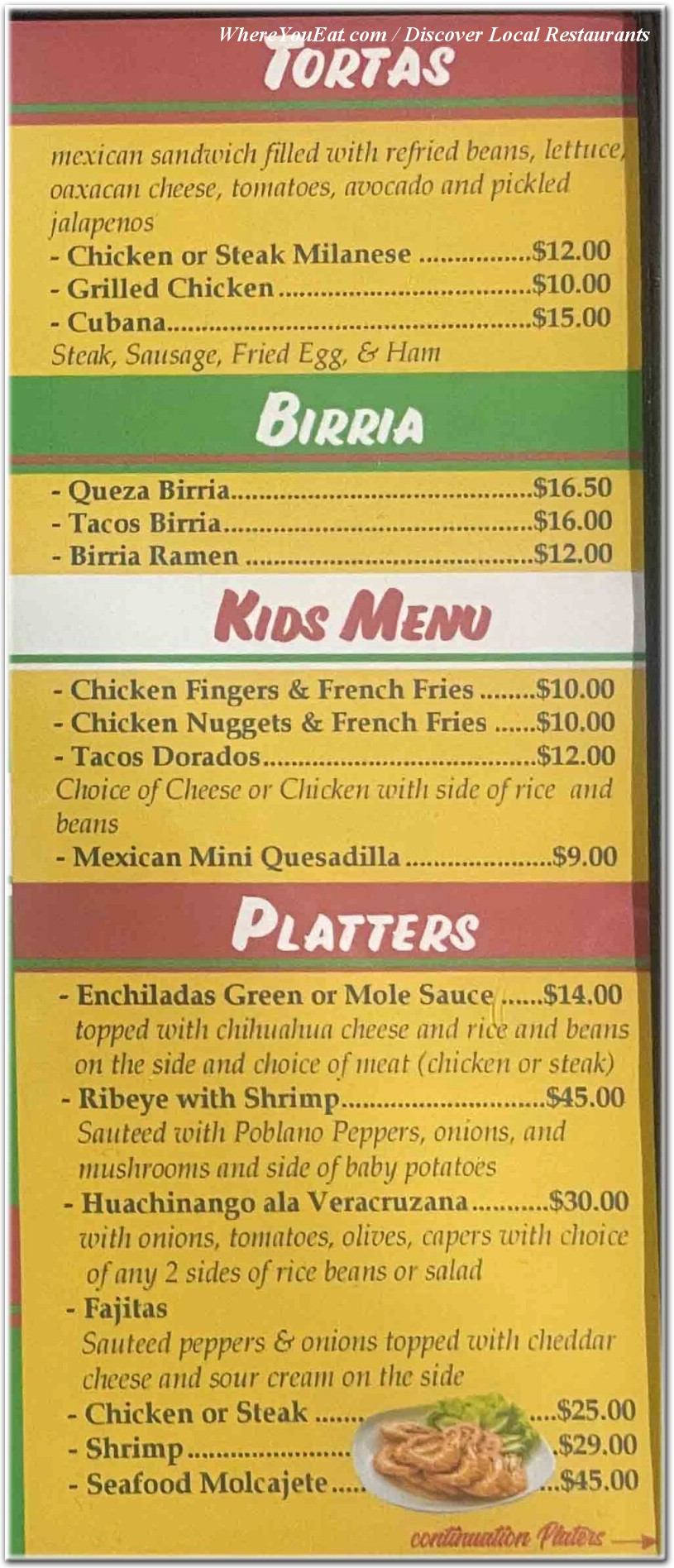 menu